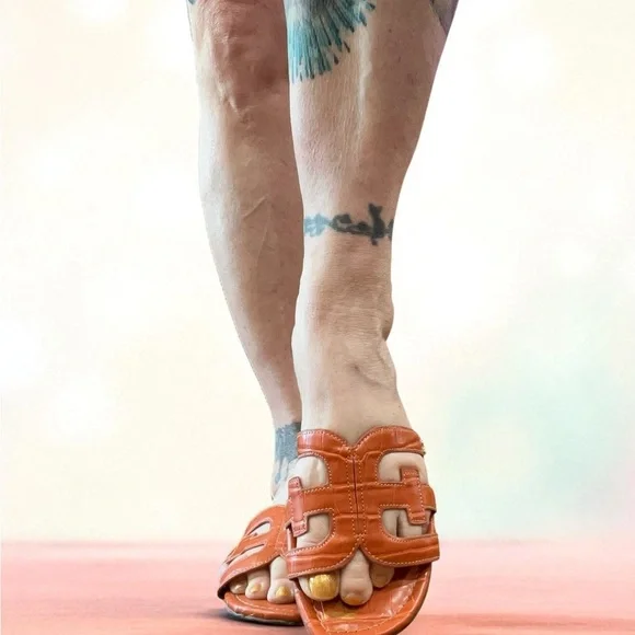 Sam Edelman Women's Bold Orange BAY Sandals flats slides 9.5 - Picture 5 of 8